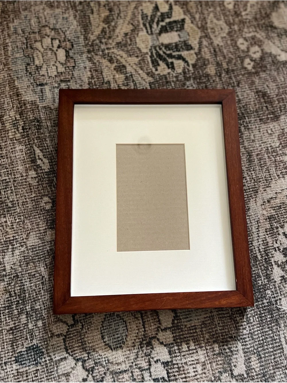 Pottery Barn Wood Gallery Picture Frame Espresso Brown 4x6 Mat Opening